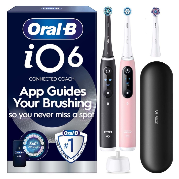 Oral B Eltandborste iO6 BlackLava/PinkSand Sens Duo 1Extra Ref in de groep BEAUTY & HEALTH / Mondverzorging / Elektrische tandenborstels bij TP E-commerce Nordic AB (D35636)