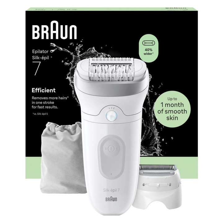 Braun Epilator Silk·épil 7, Wet & Dry, Långvarigt Slät Hud, 7-041, Silver in de groep BEAUTY & HEALTH / Haar & Styling / Ontharing / Epliators bij TP E-commerce Nordic AB (D35647)