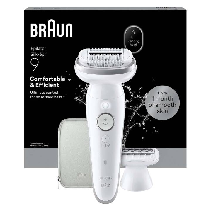 Braun Epilator Silk·épil 9 Wet & Dry, Långvarigt Slät Hud, 9-030, Silver in de groep BEAUTY & HEALTH / Haar & Styling / Ontharing / Epliators bij TP E-commerce Nordic AB (D35648)