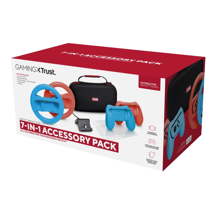 Trust GXT1249 7-IN-1 Accessoirepakket voor NSW - Veelkleurig - 55 mm (H) x 145 mm (D) x 270 mm (B) in de groep HOME ELECTRONICS / Spelconsoles en accessoires / Nintendo Switch / Accessoires bij TP E-commerce Nordic AB (D37212)