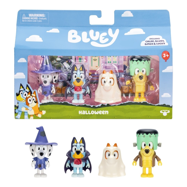 Bluey Figuren 4-pack - Halloween (90266) in de groep SPEELGOED, KINDER- & BABYPRODUCTEN / Speelgoed / Figuren, Miniaturen & accessoires bij TP E-commerce Nordic AB (D37256)