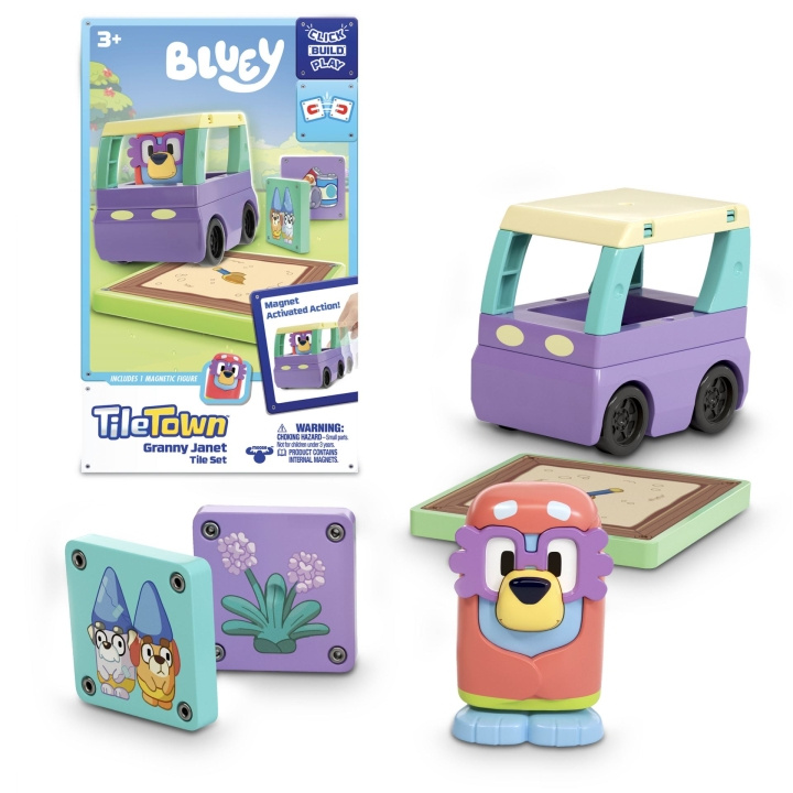 Bluey Tile Town - Bluey Magnetische mini-speelset - Granny Janet Tile Set in de groep SPEELGOED, KINDER- & BABYPRODUCTEN / Speelgoed / Speelset bij TP E-commerce Nordic AB (D37327)