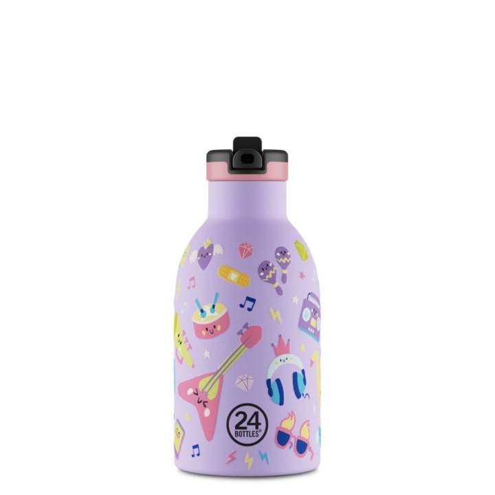 24Bottles Clima - Music Friends - Lilla - 330 ml in de groep SPORT, VRIJE TIJD & HOBBY / Buitenrecreatie / Thermosflessen & Waterflessen bij TP E-commerce Nordic AB (D37348)
