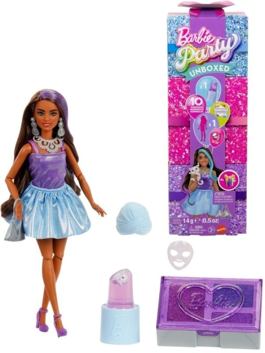 Barbie Glam Party Unboxed Paarse Petite-pop (JFY66) in de groep SPEELGOED, KINDER- & BABYPRODUCTEN / Speelgoed / Docks & Accessoires bij TP E-commerce Nordic AB (D37395)