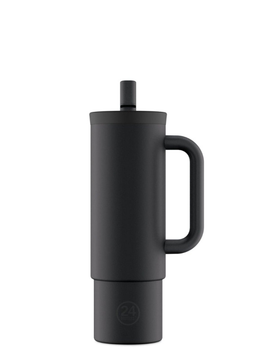 24Bottles Straw Cup - Tuxedo Black - 800 ml in de groep SPORT, VRIJE TIJD & HOBBY / Buitenrecreatie / Thermosflessen & Waterflessen bij TP E-commerce Nordic AB (D37458)