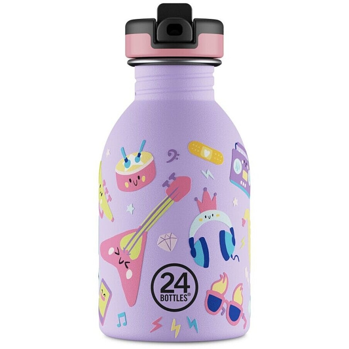 24Bottles Urban Bottle Music Friends - Lilla - 250 ml in de groep SPORT, VRIJE TIJD & HOBBY / Buitenrecreatie / Thermosflessen & Waterflessen bij TP E-commerce Nordic AB (D37461)