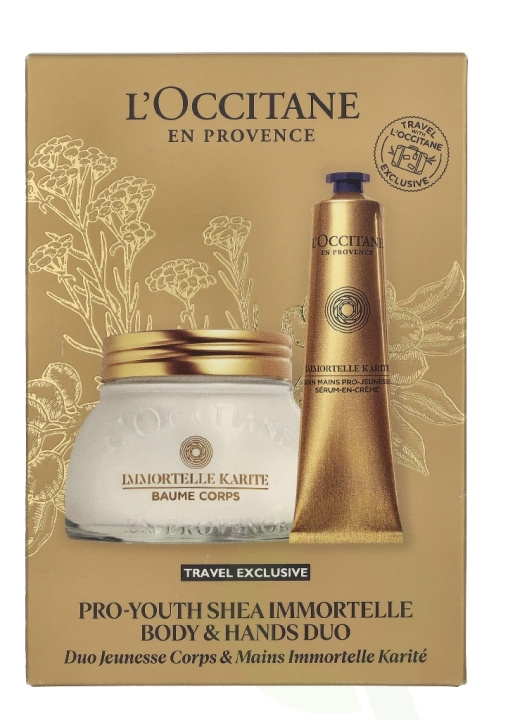 L\'Occitane Immortelle Pro Youth Shea Body & Hands Duo 275 ml Body Care Body Balm 200ml/Hand Care Serum 75ml in de groep BEAUTY & HEALTH / Huidsverzorging / Lichaamsverzorging / Body lotion bij TP E-commerce Nordic AB (D37681)