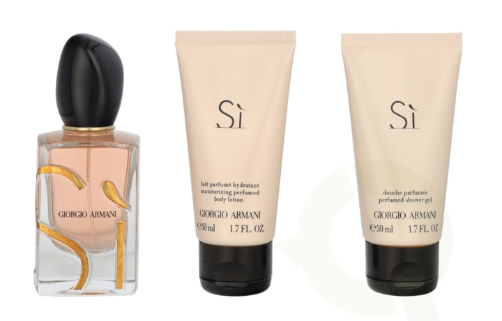 Armani Si Giftset 150 ml Edp Spray 50ml/Body Lotion 50ml/Shower Gel 50ml in de groep BEAUTY & HEALTH / Cadeausets / Cadeausets voor haar bij TP E-commerce Nordic AB (D39450)