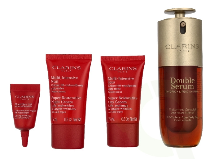 Clarins Replenishing Age-Defying Set 83 ml Serum 50ml/Day Cream 15ml/Night Cream 15ml/Eye gel 3ml in de groep BEAUTY & HEALTH / Huidsverzorging / Gezicht bij TP E-commerce Nordic AB (D39505)