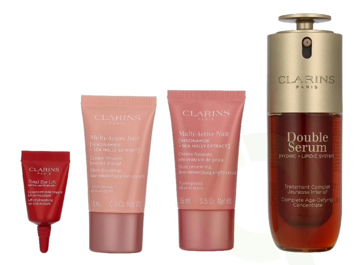 Clarins Age-Defying For First Line Set 83 ml Serum 50ml/Day Cream 15ml/Night Cream 15ml/Eye gel 3ml in de groep BEAUTY & HEALTH / Huidsverzorging / Gezicht bij TP E-commerce Nordic AB (D39507)