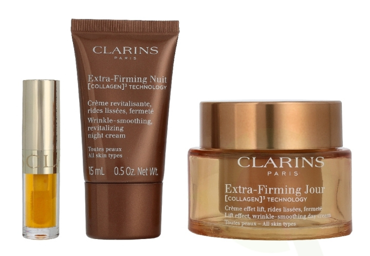 Clarins Age-Defying & Firming Essentials Set 66.4 ml Day Cream 50ml/Night Trial 15ml/Lip Oil 1,4ml in de groep BEAUTY & HEALTH / Huidsverzorging / Gezicht bij TP E-commerce Nordic AB (D39537)