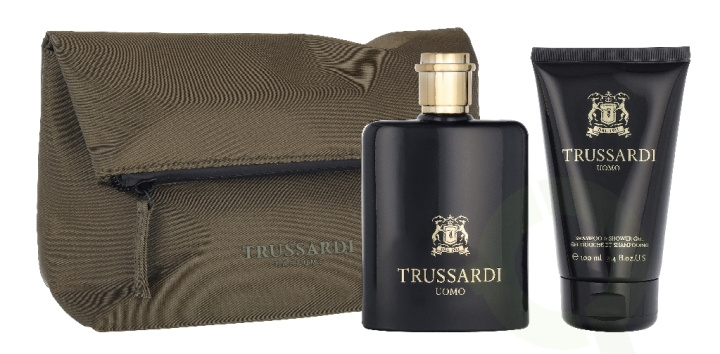 Trussardi Uomo Giftset 200 ml Edt Spray 100ml/Shampoo & Shower Gel 100ml/Beauty Bag in de groep BEAUTY & HEALTH / Geuren & Parfum / Parfum bij TP E-commerce Nordic AB (D39684)