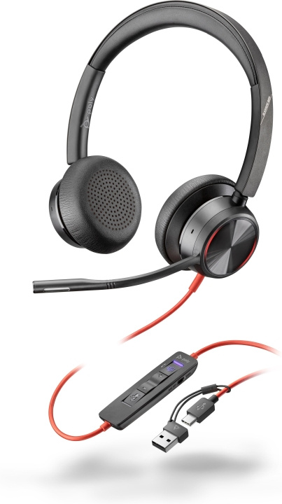 poly Blackwire 8225 - USB-C-stereoheadset + USB-C-naar-A-adapter, Microsoft Teams-gecertificeerd (8X225AA) in de groep COMPUTERS & RANDAPPARATUUR / Computeraccessoires / Koptelefoon bij TP E-commerce Nordic AB (D40486)