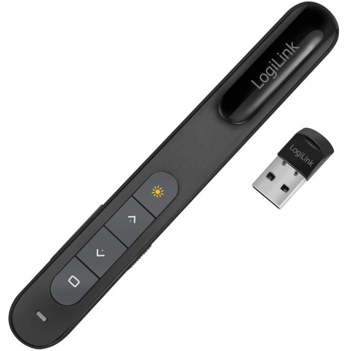LogiLink Trådlös presentatör med laserpekare Svart in de groep HUISHOUDEN & TUIN / Smart home / Slimme huissystemen bij TP E-commerce Nordic AB (D40693)