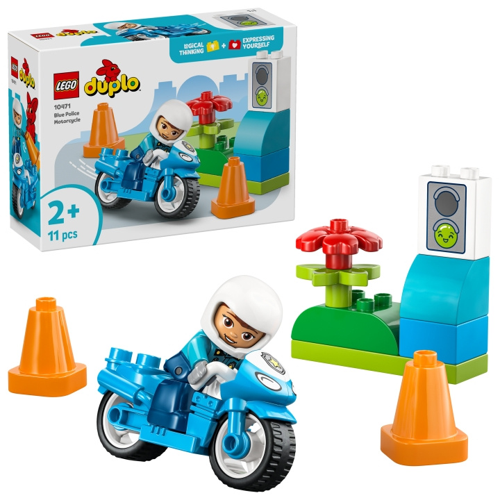 LEGO DUPLO Town - Blauwe politiemotorfiets (10471) in de groep SPEELGOED, KINDER- & BABYPRODUCTEN / Speelgoed / Bouwspeelgoed / Lego bij TP E-commerce Nordic AB (D40742)