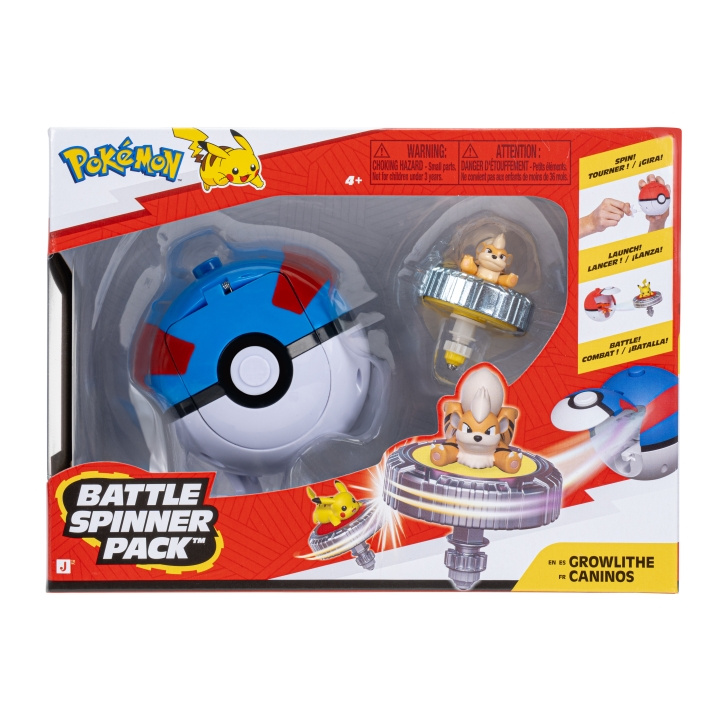Pokémon Battle Spinner Growlithe met Great Ball (PKW4937) in de groep SPEELGOED, KINDER- & BABYPRODUCTEN / Speelgoed / Figuren, Miniaturen & accessoires bij TP E-commerce Nordic AB (D40884)