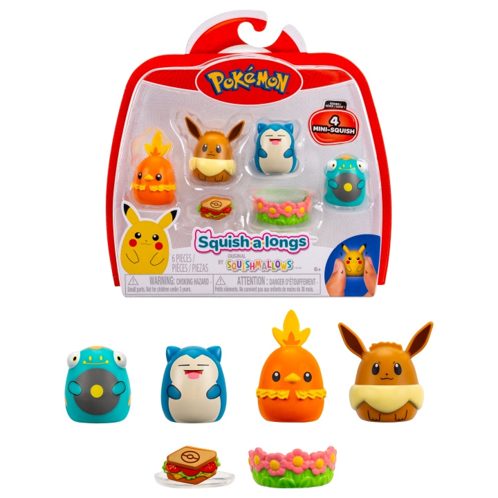 Pokémon Squishalongs 4-pack Eevee/Snorlax (SQAL0068) in de groep SPEELGOED, KINDER- & BABYPRODUCTEN / Speelgoed / Figuren, Miniaturen & accessoires bij TP E-commerce Nordic AB (D40904)