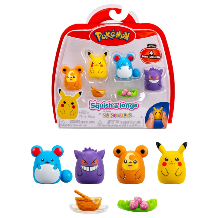 Pokémon Squishalongs 4-pack Pikachu/Gengar (SQAL0069) in de groep SPEELGOED, KINDER- & BABYPRODUCTEN / Speelgoed / Figuren, Miniaturen & accessoires bij TP E-commerce Nordic AB (D40905)
