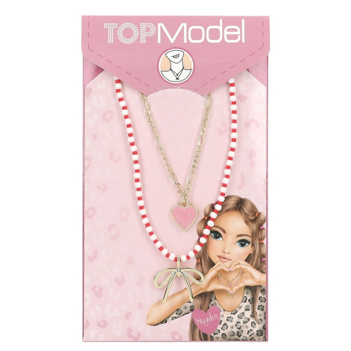 TOPModel Dubbellaagse ketting LEOHEART - Goud, Roze, Wit, Rood - 46,5 cm + 5 cm in de groep SPEELGOED, KINDER- & BABYPRODUCTEN / Speelgoed / Ambachten bij TP E-commerce Nordic AB (D41112)