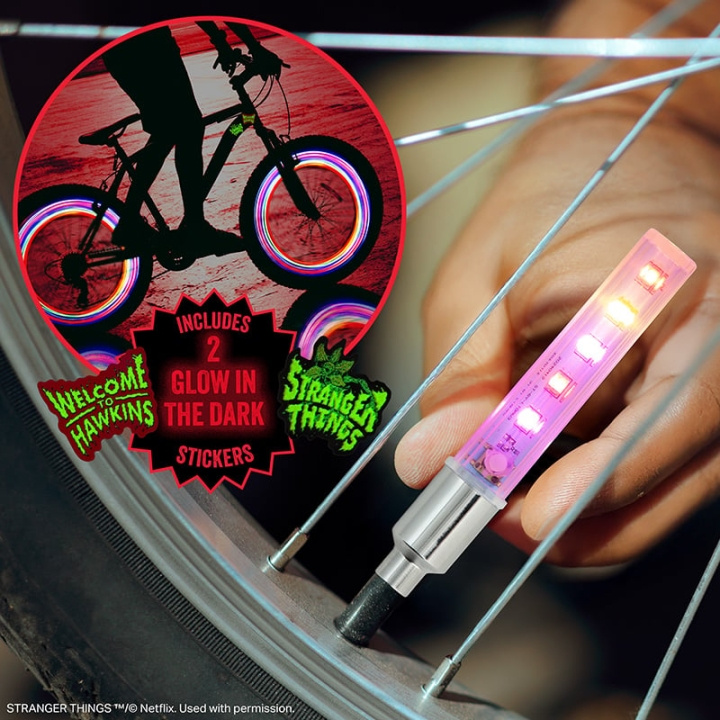 Paladone Stranger Things 5 LED-fietslampjes en stickers in de groep SPEELGOED, KINDER- & BABYPRODUCTEN / Buitenspeelgoed / Fietsen & Steppen bij TP E-commerce Nordic AB (D41160)