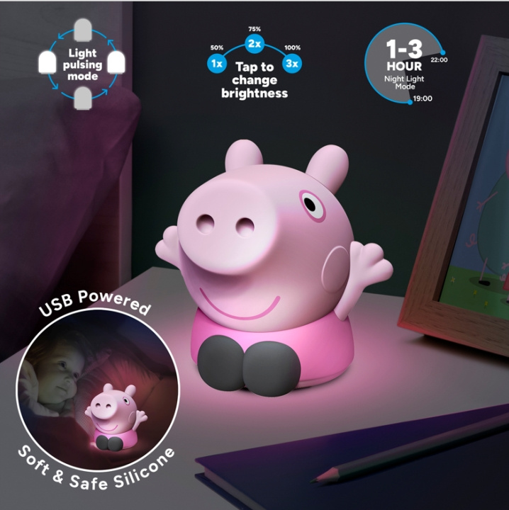 Paladone Peppa Pig siliconen lampje, oplaadbaar in de groep SPEELGOED, KINDER- & BABYPRODUCTEN / Kinderkamer / Babylampen / Tafellampen bij TP E-commerce Nordic AB (D41174)