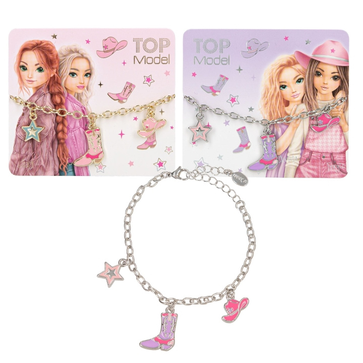 TOPModel Armband met bedeltjes - Cowgirl - Verstelbare lengte 18 cm + 5 cm verlengstuk (413847) in de groep SPEELGOED, KINDER- & BABYPRODUCTEN / Speelgoed / Ambachten bij TP E-commerce Nordic AB (D41189)