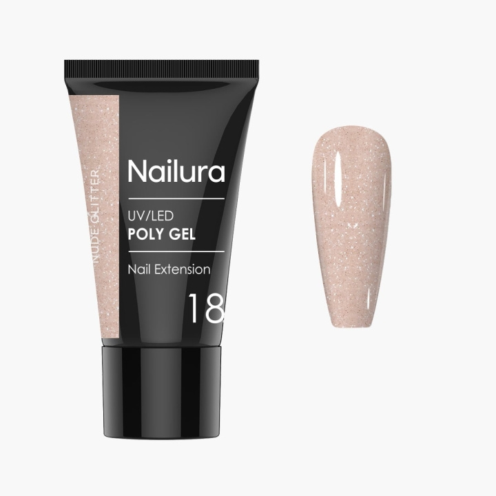 Nailura Poly Gel 18 - Nude Glitter - 30 ml in de groep BEAUTY & HEALTH / Manicure/pedicure / Nagellak bij TP E-commerce Nordic AB (D41326)