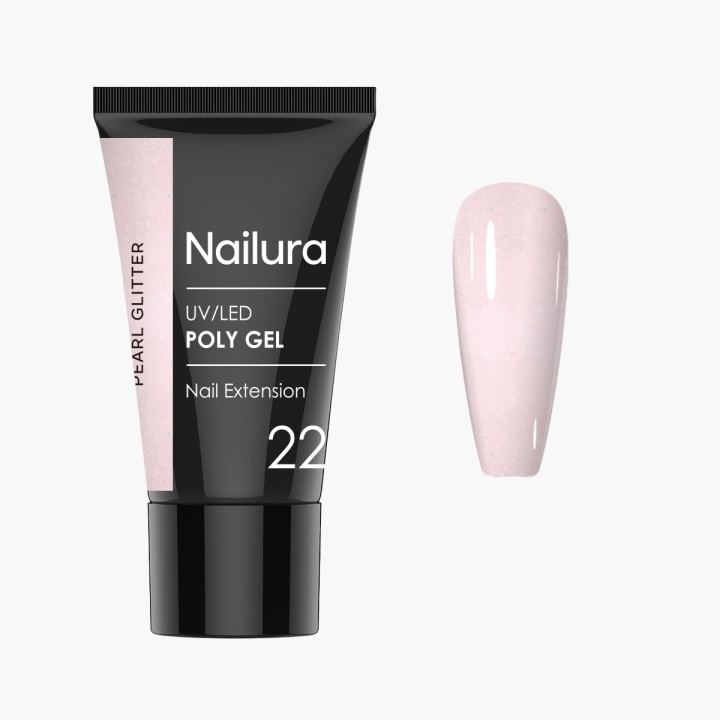 Nailura Poly Gel 22 - Pearl Glitter - Licht, parelmoerachtig nude - 30 ml in de groep BEAUTY & HEALTH / Manicure/pedicure / Nagellak bij TP E-commerce Nordic AB (D41329)