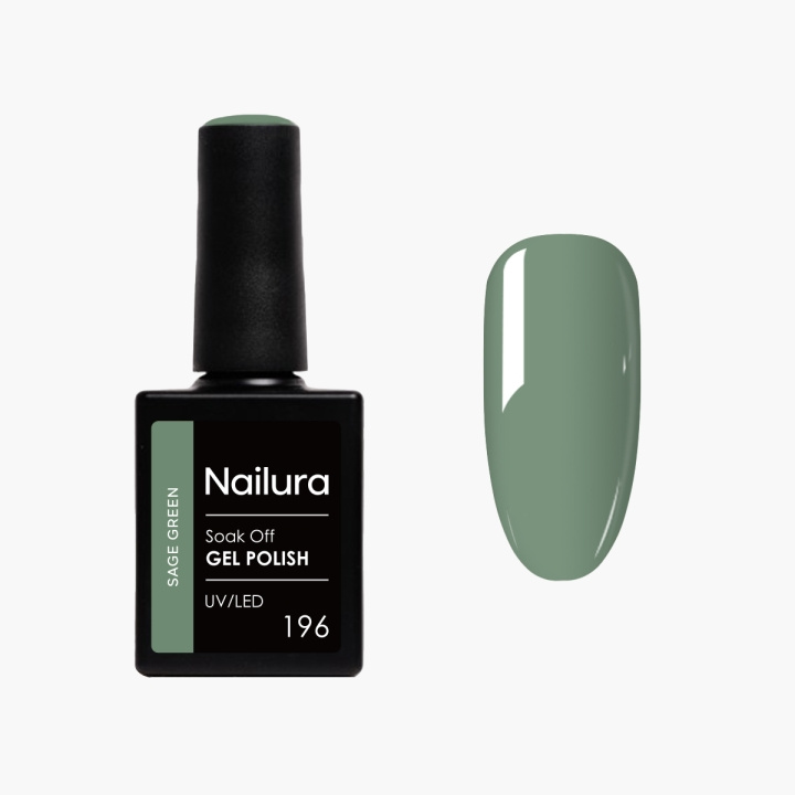 Nailura Gellak 196 - Saliegroen - 10 ml in de groep BEAUTY & HEALTH / Manicure/pedicure / Nagellak bij TP E-commerce Nordic AB (D41517)