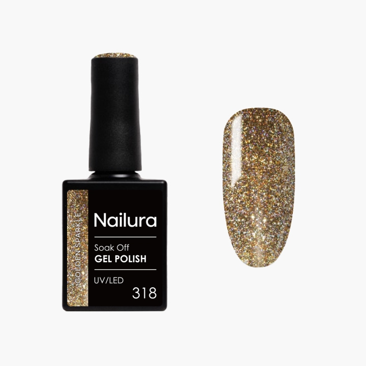Nailura Gellak 318 - Golden Sparkle - 10 ml in de groep BEAUTY & HEALTH / Manicure/pedicure / Nagellak bij TP E-commerce Nordic AB (D41564)