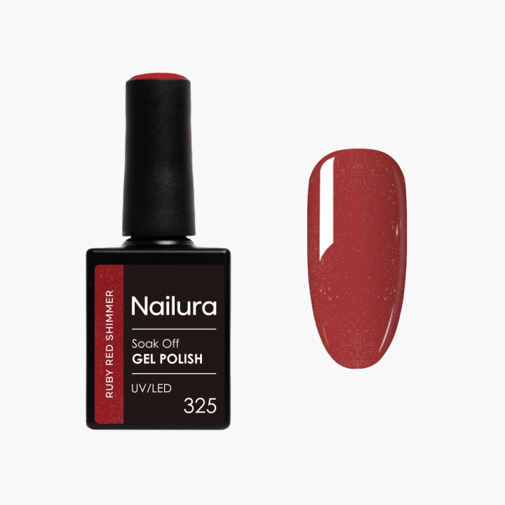 Nailura Gellak 325 - Ruby Red Shimmer - 10 ml in de groep BEAUTY & HEALTH / Manicure/pedicure / Nagellak bij TP E-commerce Nordic AB (D41569)