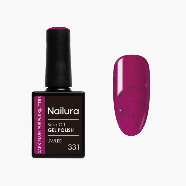 Nailura Gellak 331 - Donkerpaars met glitters - 10 ml in de groep BEAUTY & HEALTH / Manicure/pedicure / Nagellak bij TP E-commerce Nordic AB (D41573)