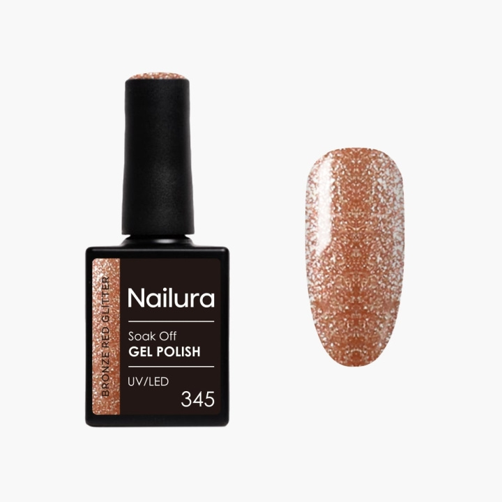 Nailura Gellak 345 - Bronsrood met glitters - 10 ml in de groep BEAUTY & HEALTH / Manicure/pedicure / Nagellak bij TP E-commerce Nordic AB (D41580)