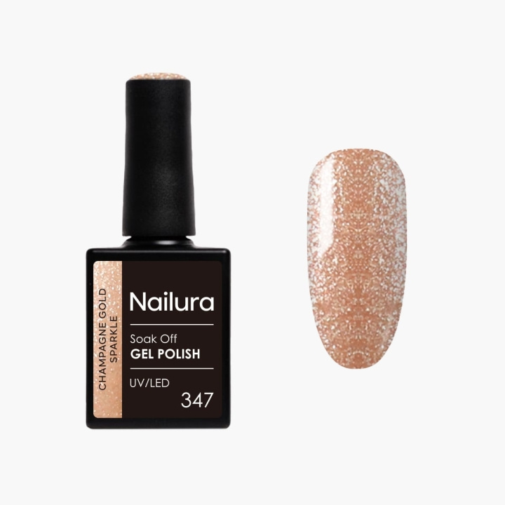 Nailura Gellak 347 - Champagne Gold Sparkle - 10 ml in de groep BEAUTY & HEALTH / Manicure/pedicure / Nagellak bij TP E-commerce Nordic AB (D41582)