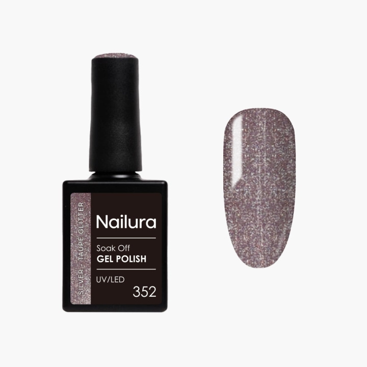 Nailura Gel Polish 352 - Silver Taupe Glitter - 10 ml in de groep BEAUTY & HEALTH / Manicure/pedicure / Nagellak bij TP E-commerce Nordic AB (D41585)