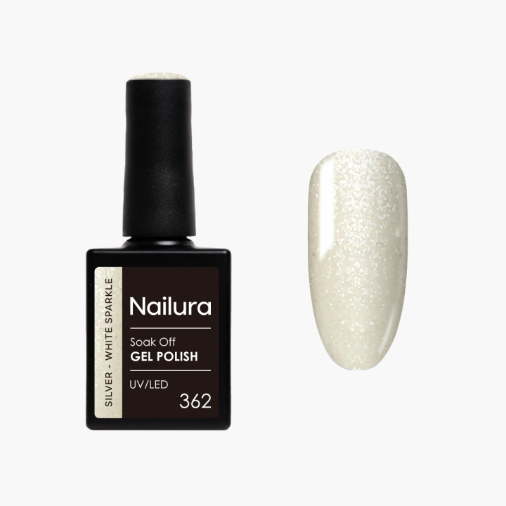 Nailura Gellak 362 - Silver White Sparkle - 10 ml in de groep BEAUTY & HEALTH / Manicure/pedicure / Nagellak bij TP E-commerce Nordic AB (D41593)