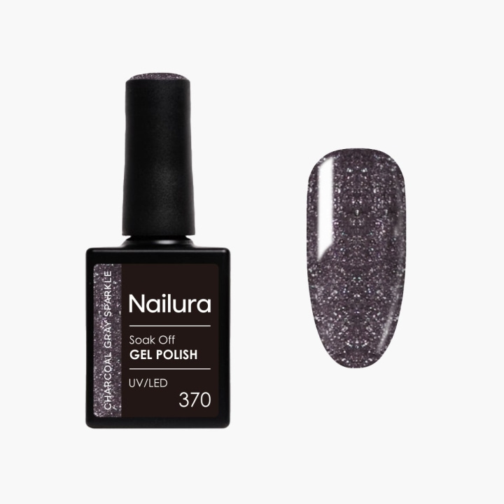Nailura Gellak 370 - Charcoal Gray Sparkle - 10 ml in de groep BEAUTY & HEALTH / Manicure/pedicure / Nagellak bij TP E-commerce Nordic AB (D41596)