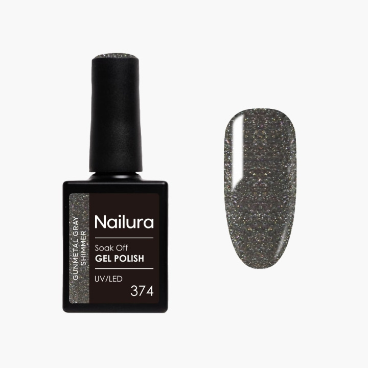 Nailura Gellak 374 - Gunmetal Gray Shimmer - 10 ml in de groep BEAUTY & HEALTH / Manicure/pedicure / Nagellak bij TP E-commerce Nordic AB (D41600)