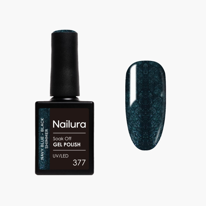 Nailura Gellak 377 - Marineblauw/Zwart met glans - 10 ml in de groep BEAUTY & HEALTH / Manicure/pedicure / Nagellak bij TP E-commerce Nordic AB (D41601)
