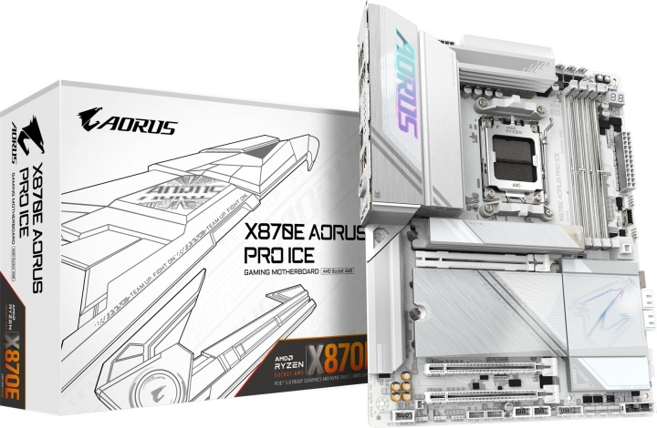 Gigabyte X870E AORUS PRO ICE ATX-moederbord in de groep COMPUTERS & RANDAPPARATUUR / Computeronderdelen / Moederbord bij TP E-commerce Nordic AB (D41739)