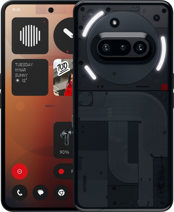 Nothing Phone (3a) smartphone, 256/12 GB, zwart in de groep SMARTPHONE & TABLETS / Mobiele telefoons & smartphones bij TP E-commerce Nordic AB (D41837)