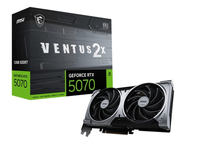 MSI GeForce RTX 5070 12G VENTUS 2X OC grafische kaart in de groep COMPUTERS & RANDAPPARATUUR / Computeronderdelen / Grafische kaart bij TP E-commerce Nordic AB (D41841)