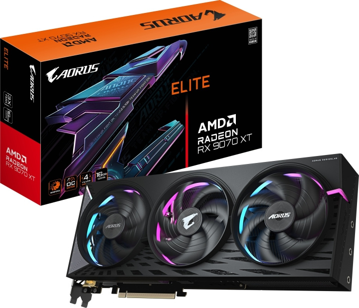 Gigabyte AORUS Radeon RX 9070 XT ELITE 16 GB grafische kaart in de groep COMPUTERS & RANDAPPARATUUR / Computeronderdelen / Grafische kaart bij TP E-commerce Nordic AB (D41846)