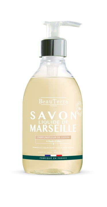 BeauTerra Vloeibare zeep uit Marseille - Katoenbloem - 300 ml in de groep BEAUTY & HEALTH / Huidsverzorging / Lichaamsverzorging / Geurende zeep bij TP E-commerce Nordic AB (D42179)