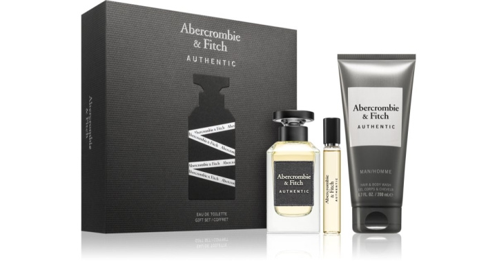 Abercrombie & Fitch Authentic Man EDT 100 ml + Haar- en lichaamsgel 200 ml + Authentic Man EDT 15 ml - Cadeauset in de groep BEAUTY & HEALTH / Cadeausets / Cadeausets voor hem bij TP E-commerce Nordic AB (D42228)