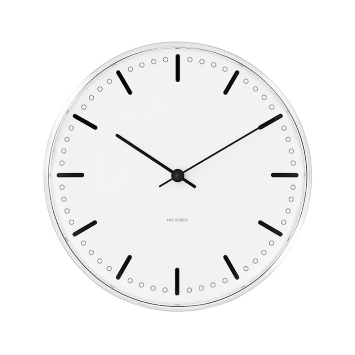 Arne Jacobsen Clocks Arne Jacobsen - City Hall wandklok - Ø29 cm - Wit in de groep HUISHOUDEN & TUIN / Horloges & Tellers / Wandklokken bij TP E-commerce Nordic AB (D42305)