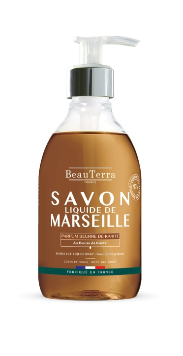 BeauTerra Vloeibare zeep uit Marseille - Sheaboter - 300 ml in de groep BEAUTY & HEALTH / Huidsverzorging / Lichaamsverzorging / Geurende zeep bij TP E-commerce Nordic AB (D42386)