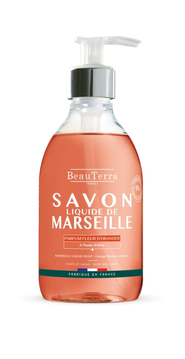 BeauTerra Vloeibare zeep uit Marseille - Oranjebloesem - 300 ml in de groep BEAUTY & HEALTH / Huidsverzorging / Lichaamsverzorging / Geurende zeep bij TP E-commerce Nordic AB (D42545)