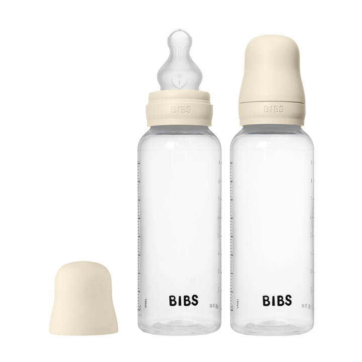 BIBS Babyfles rond, siliconen, 2-pack, gemiddelde doorstroming - ivoorkleurig - 270 ml in de groep SPEELGOED, KINDER- & BABYPRODUCTEN / Babygadgets / Fopspenen & Bijtringen bij TP E-commerce Nordic AB (D42640)