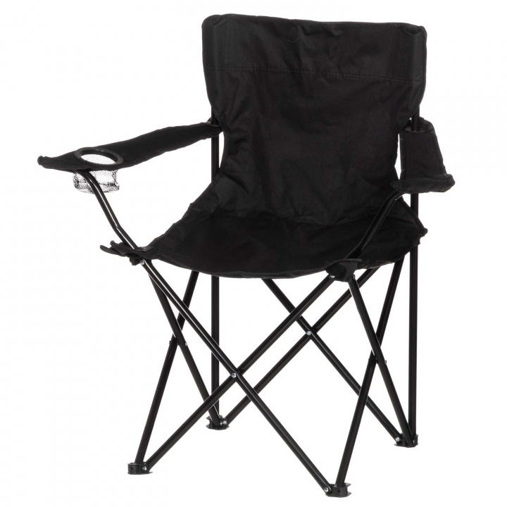 Atom Campingstol med flaskhållare Svart in de groep SPORT, VRIJE TIJD & HOBBY / Buitenrecreatie bij TP E-commerce Nordic AB (D42750)